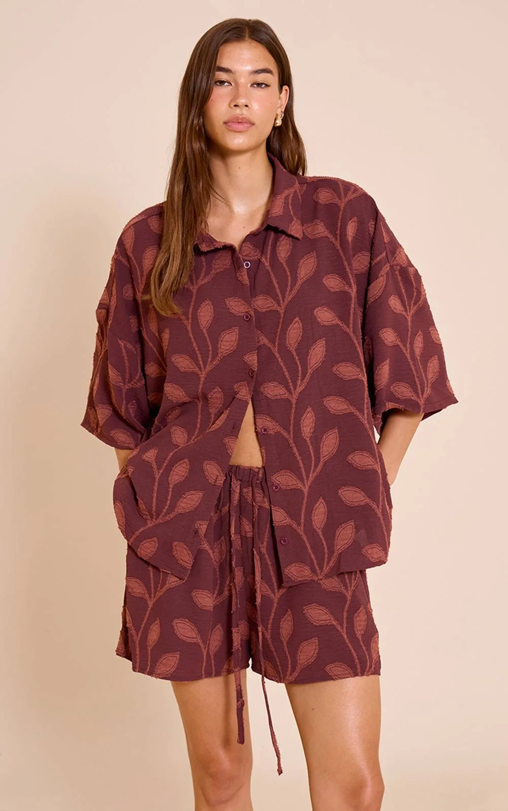 Embroidered Floral Floaty Shorts Co-Ord