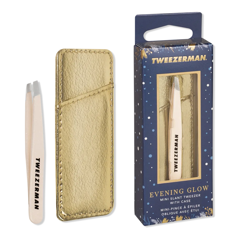 Evening Glow Mini Slant Tweezer with Case by Tweezerman