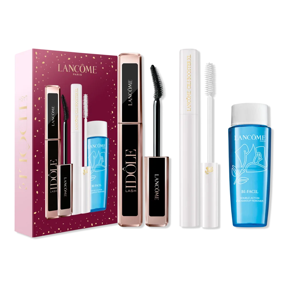Lash 3 Piece Set with Idole Mascara, Cils Booster Primer & Bi-Facil Makeup Remover by Lancome