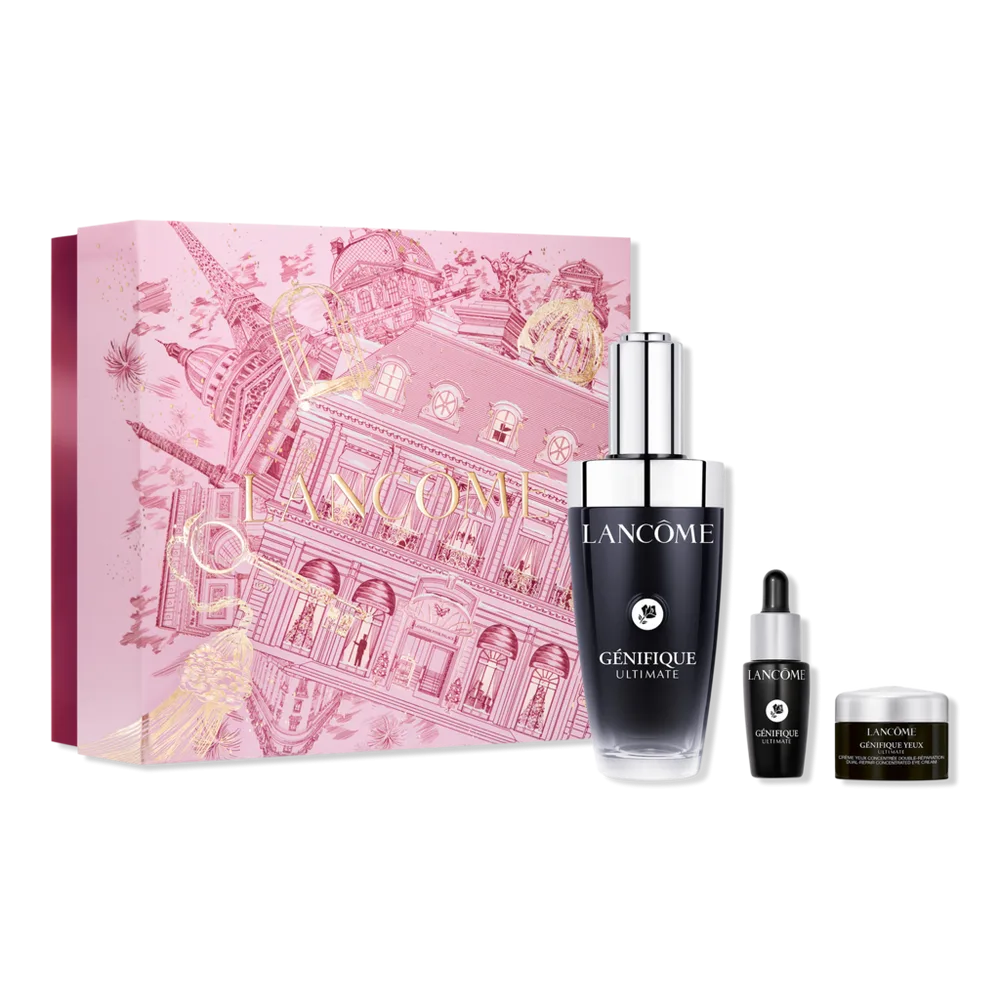Genifique Ultimate Recovery Face Serum & Eye Cream 3 Piece Skincare Set by Lancome