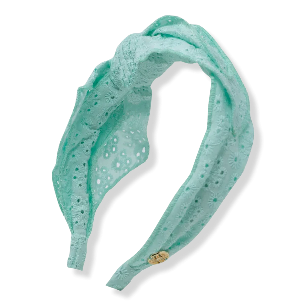 Side Bow Knotted Eyelet Headband by Lilly Pulitzer