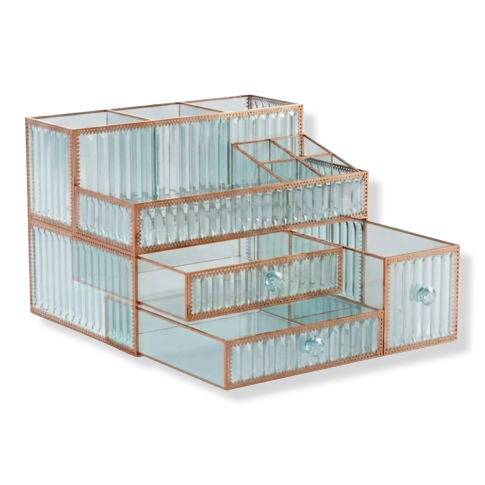 Multi-Purpose Tempered Glass Vanity Organizer by Positive Vibes