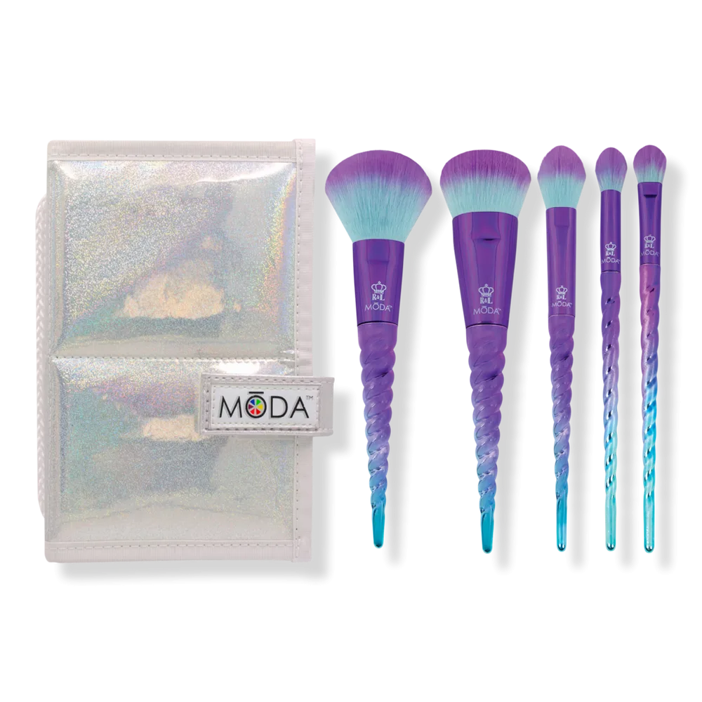 Mythical Celestial Blue Flip Makeup Brush Kit by MODA