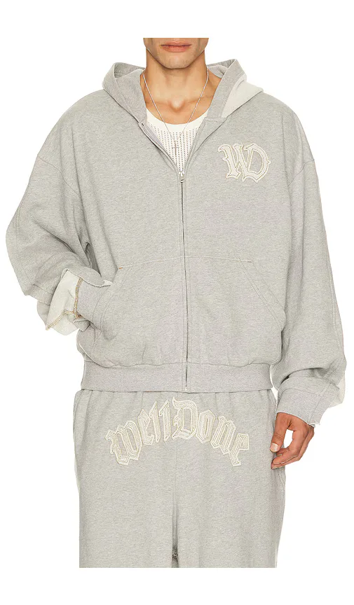 Inside-Out Zip Up Hoodie by WE11DONE