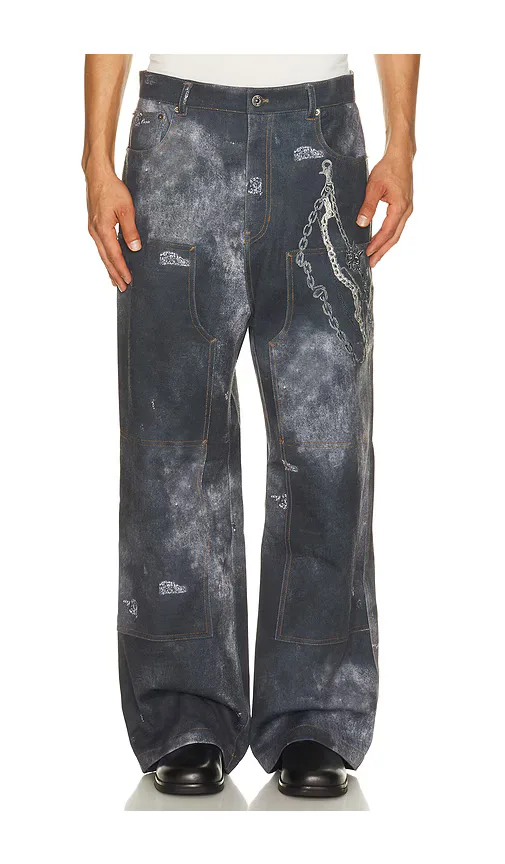 Trompe L'Oeil Denim Carpenter Pants by WE11DONE