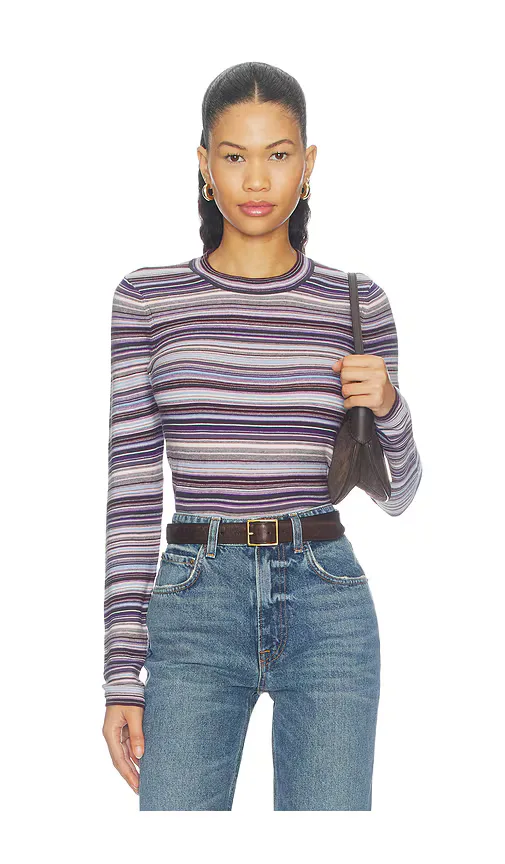 Madison Long Sleeve Crew Neck Sweater Tee by PISTOLA