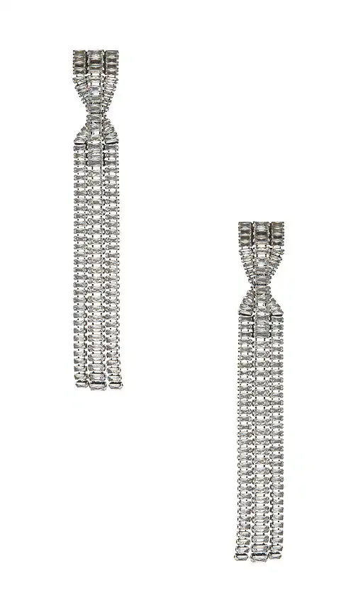 Long Earrings in Metallic Silver by Isabel Marant