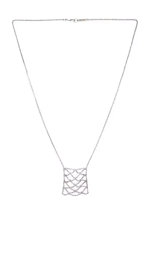 Long Necklace in Metallic Silver by Isabel Marant