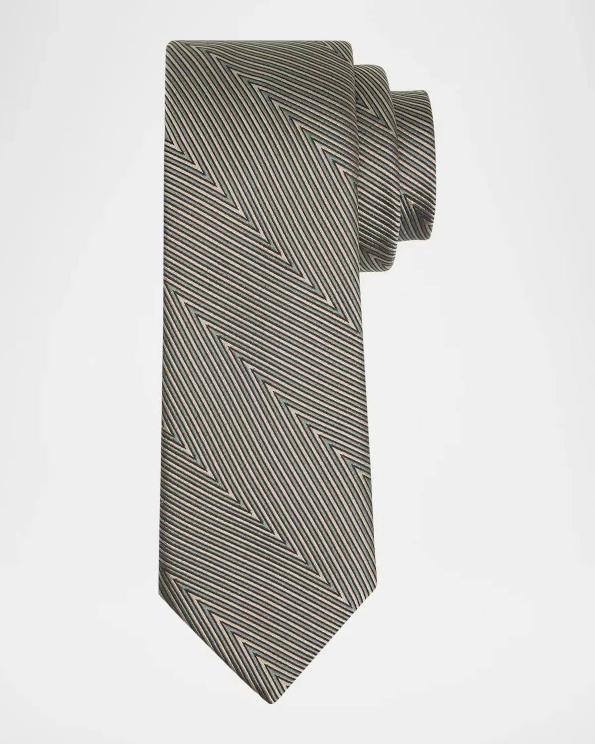 Geometric Line Silk Tie by Giorgio Armani