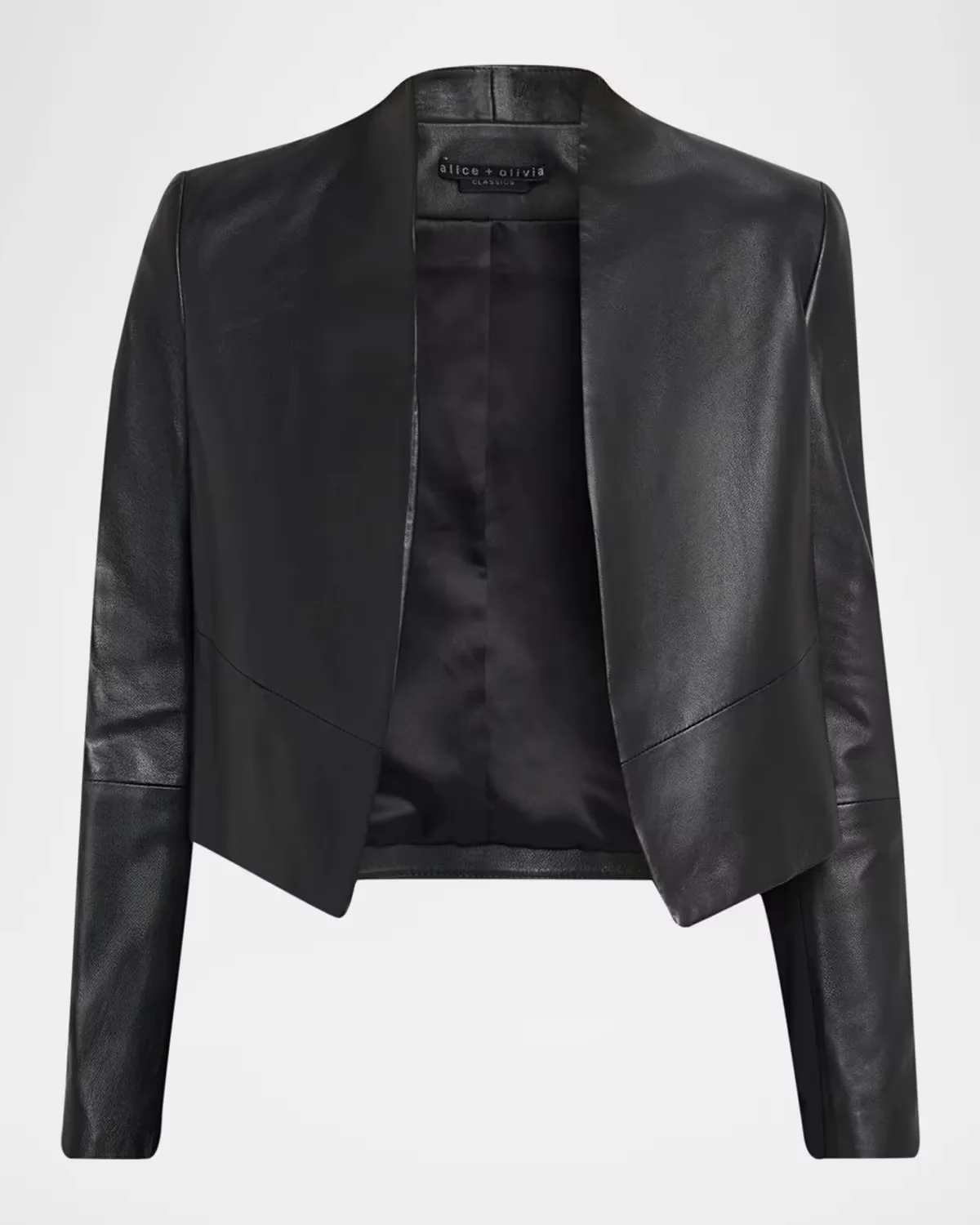 Harvey Leather Open-Front Jacket by ALICE + OLIVIA