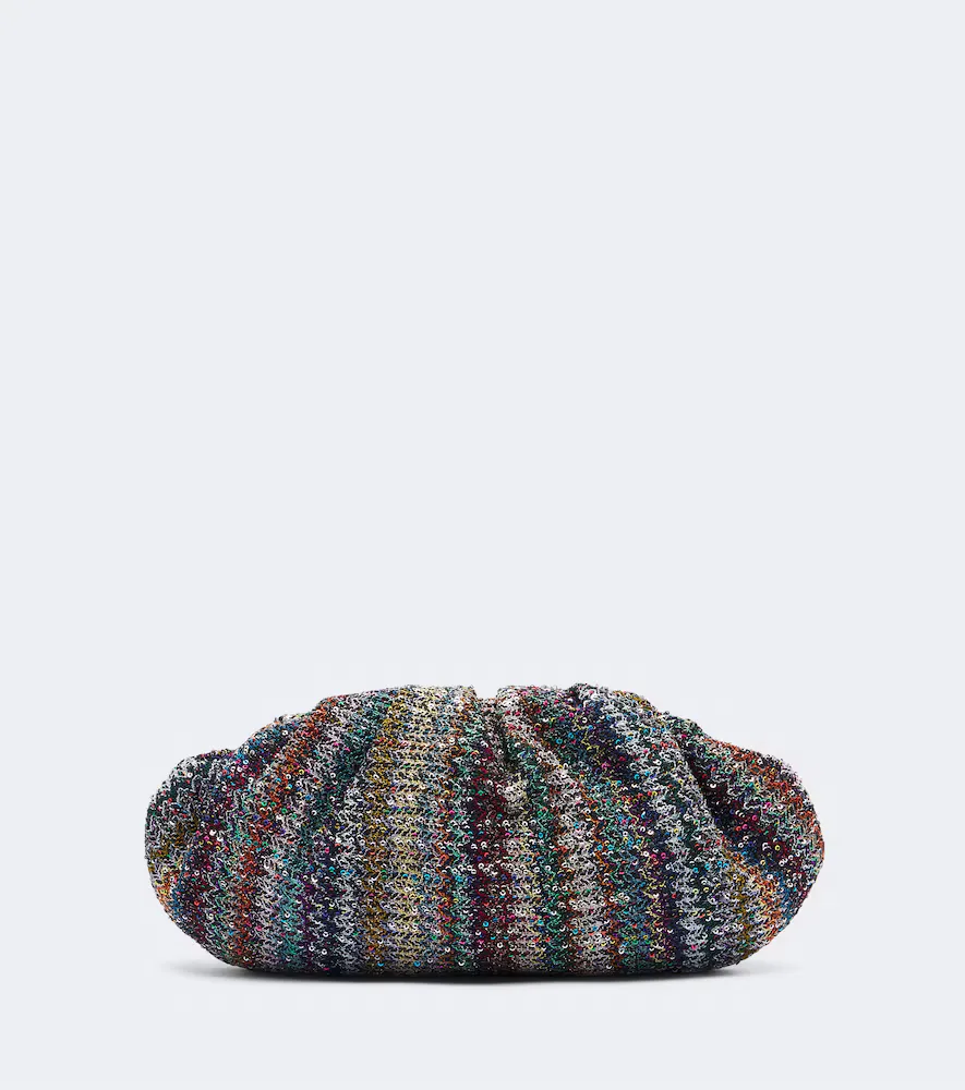 Sequined Knitted Clutch