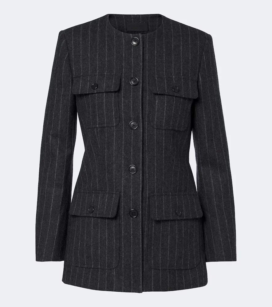Jenette Chalk Stripe Virgin Wool Jacket by Nili Lotan