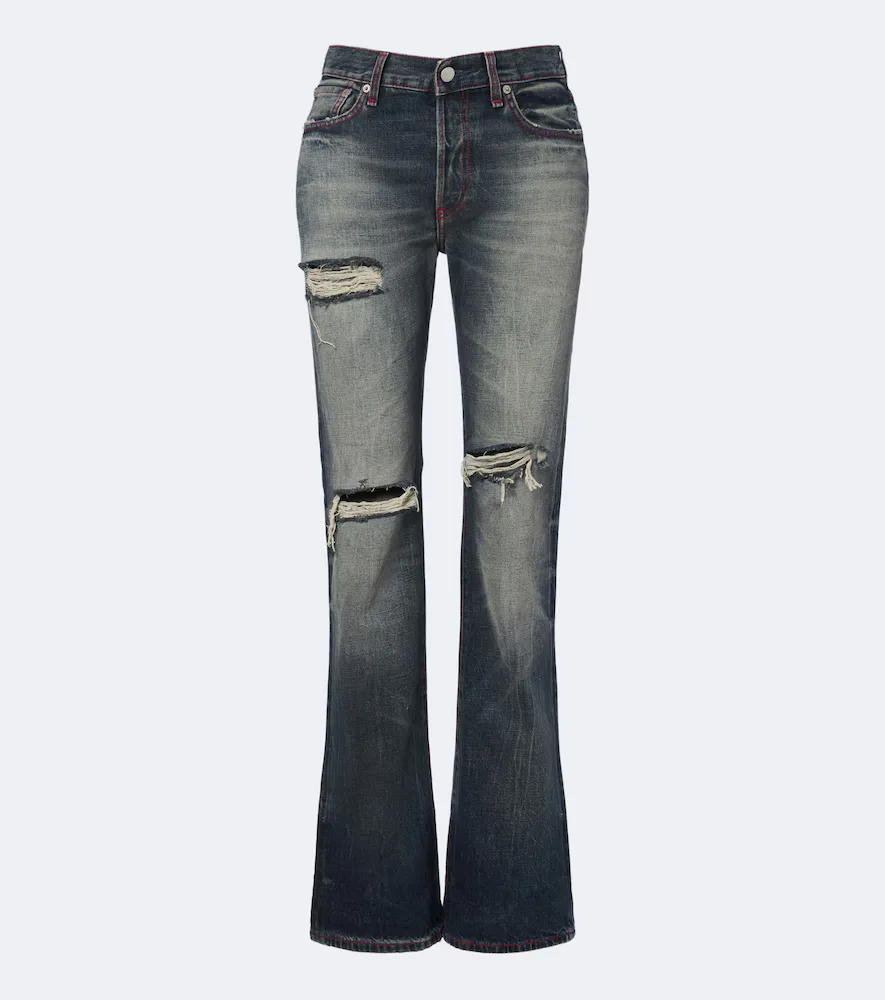 Re-Edition Distressed Faded Bootcut Jeans by Acne Studios