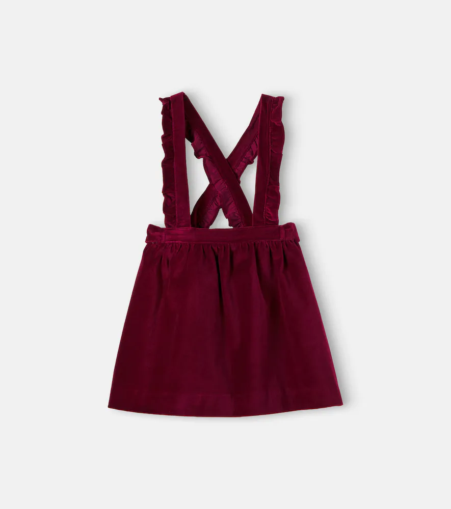Reina Ruffled Cotton Velvet Dress by La Coqueta
