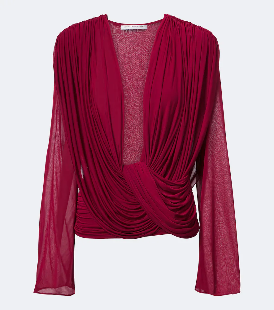Ripple Draped Jersey Top by Christopher Esber