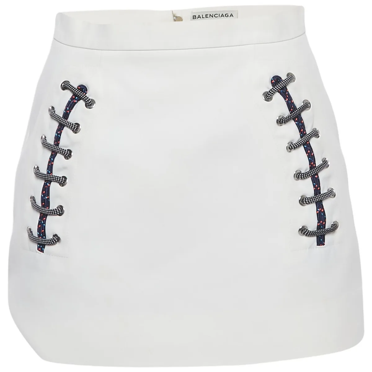 Crepe Lace-Up Mini Skirt by Pre-owned Balenciaga