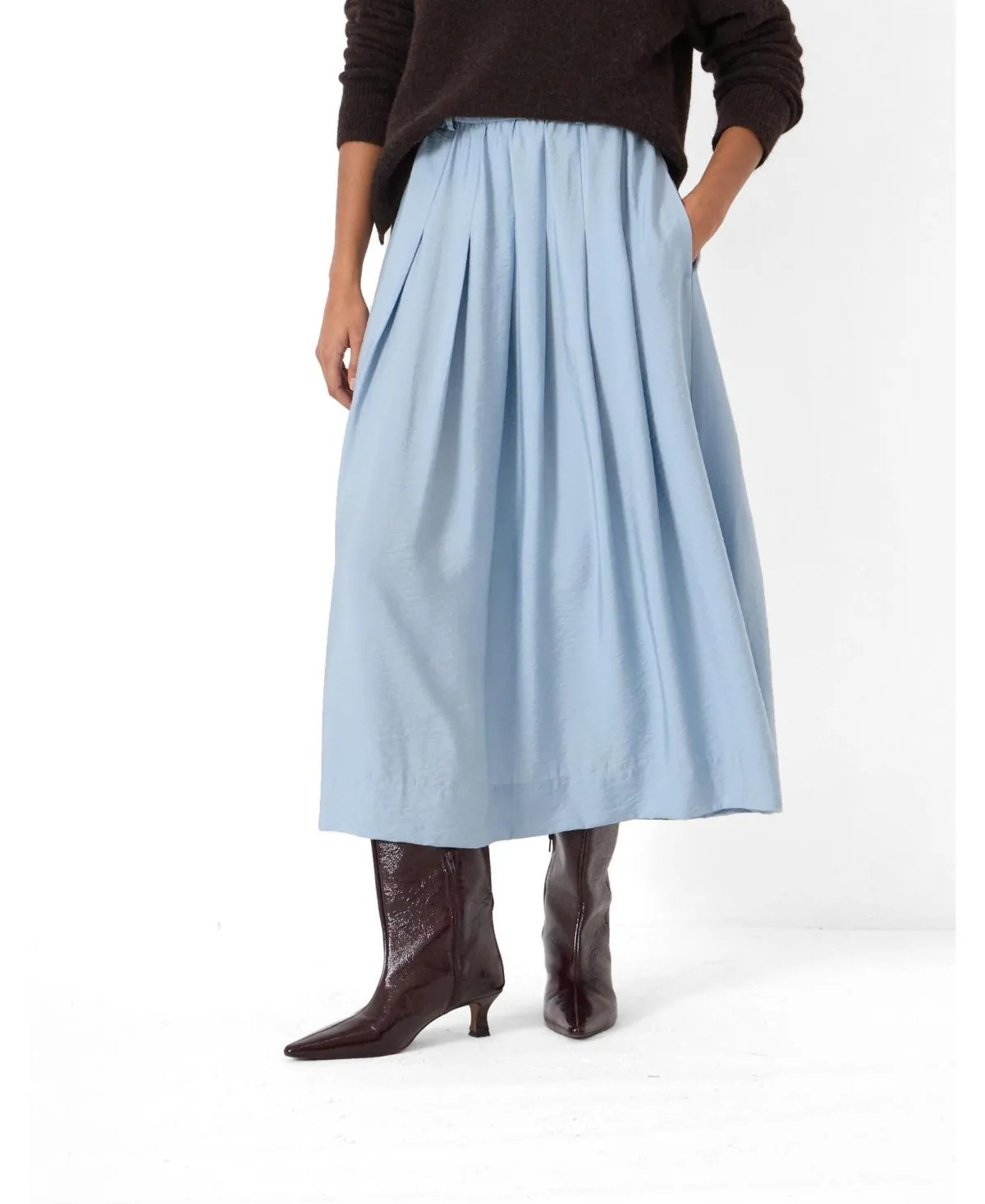 Pleated Air Flow Midi Skirt by Hush