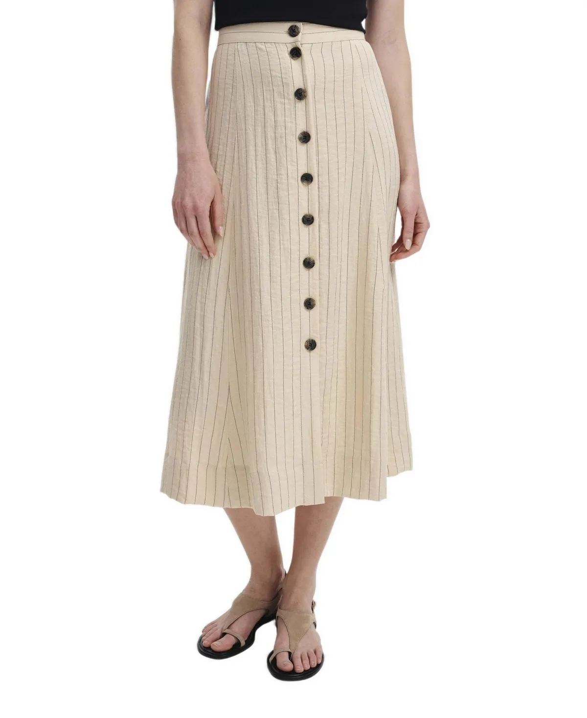 Frances Stripe Midi A-Line Skirt by Finery London