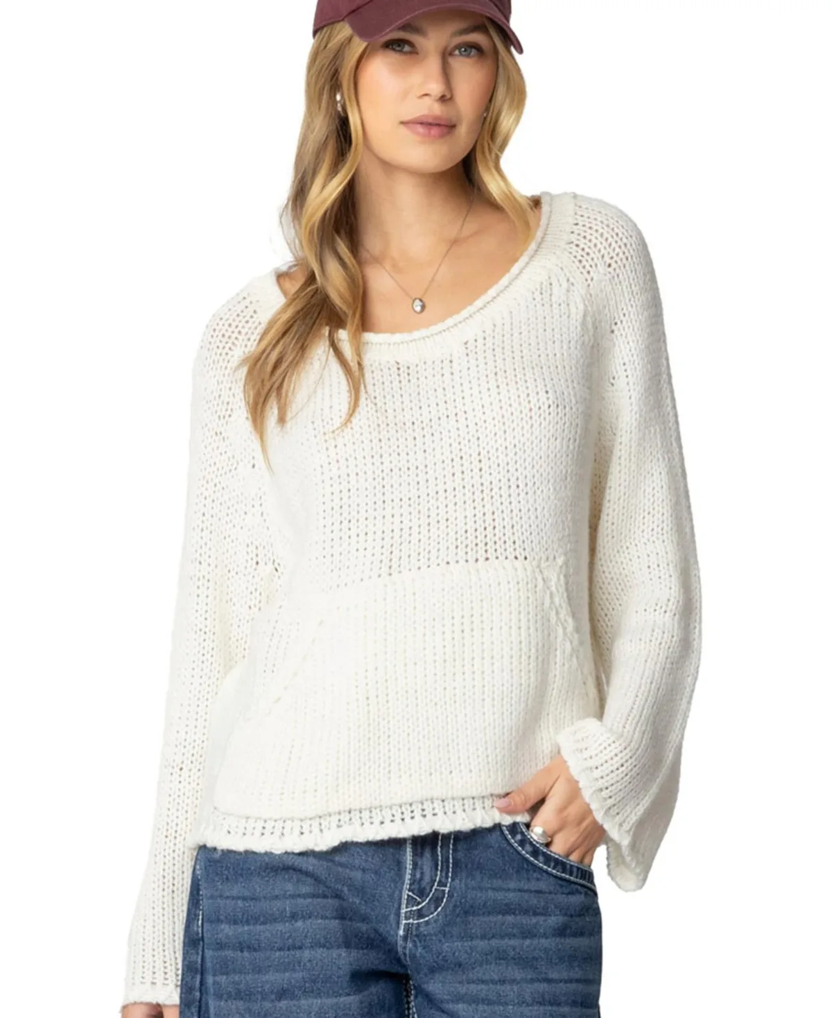 Kangaroo Pocket Oversized Knit Top by Edikted