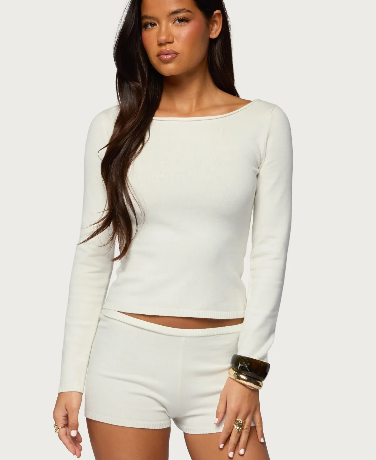Arianna Off Shoulder Knit Sweater by Edikted