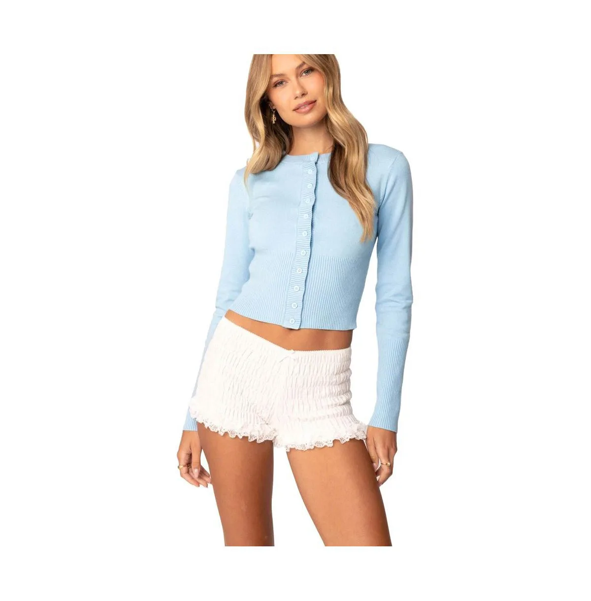 Alaina Button Front Cardigan by Edikted