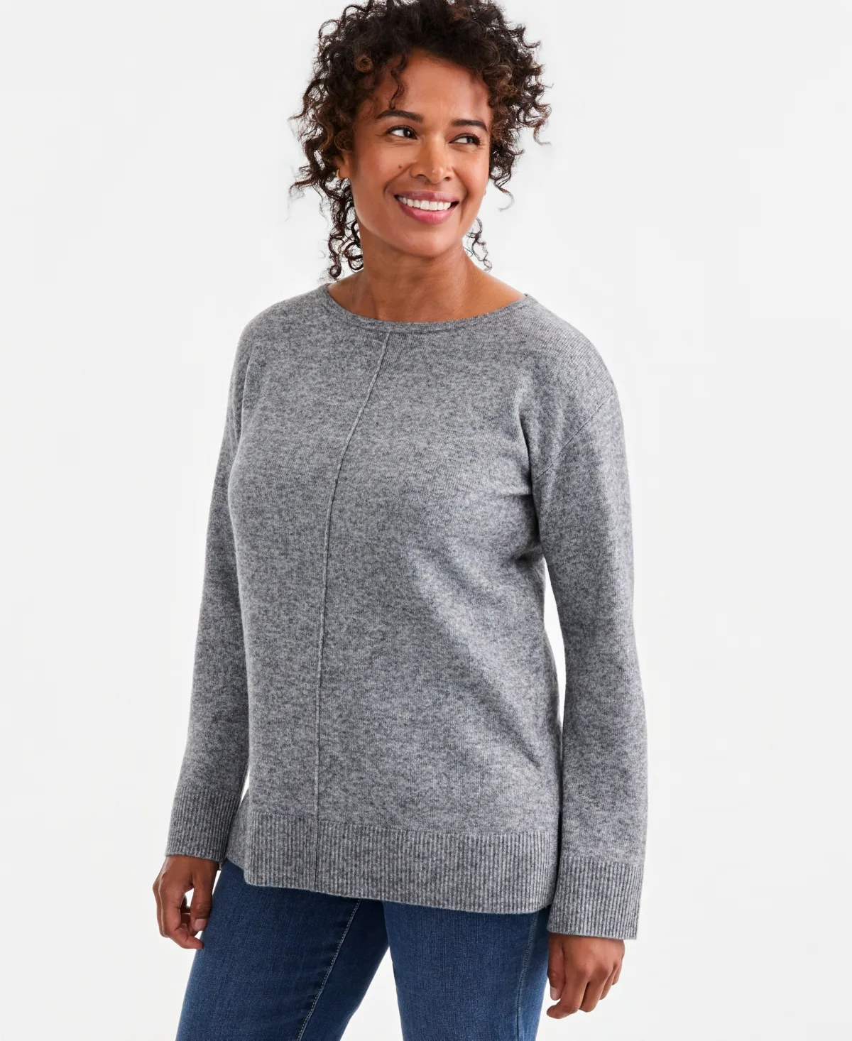 Luxsoft Seamfront Boatneck Tunic Sweater by Style & Co