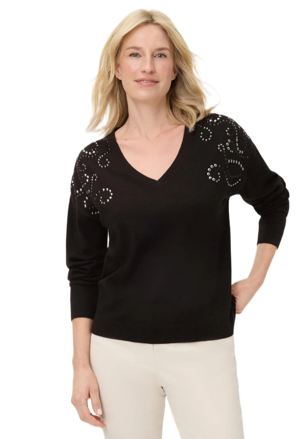 Embellished Fine Gauge Sweater by Olsen