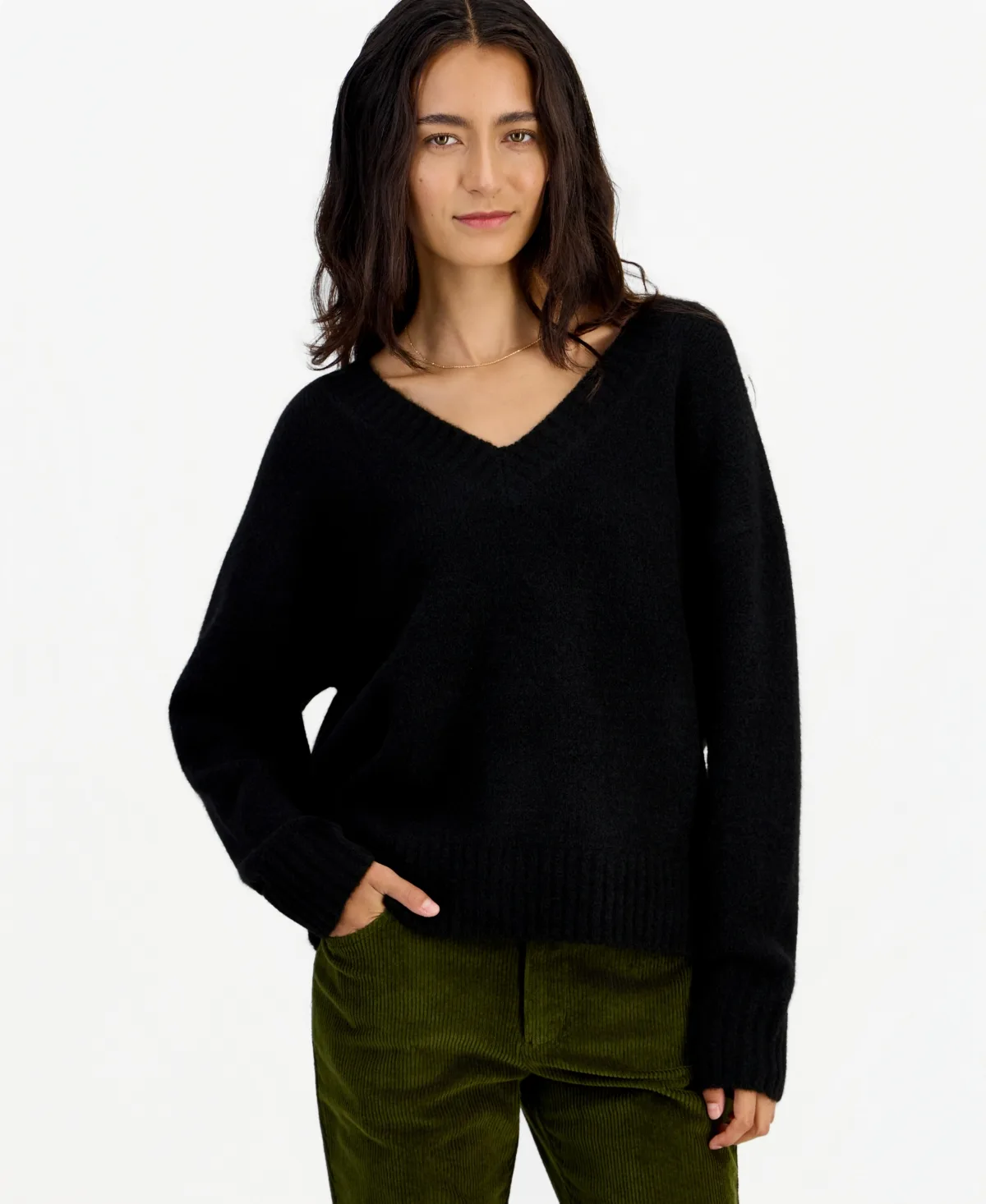 Marled Long-Sleeve V-Neck Pullover by And Now This