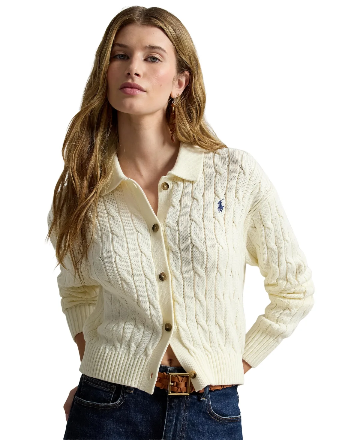 Polo Collar Long-Sleeve Cardigan by Polo Ralph Lauren