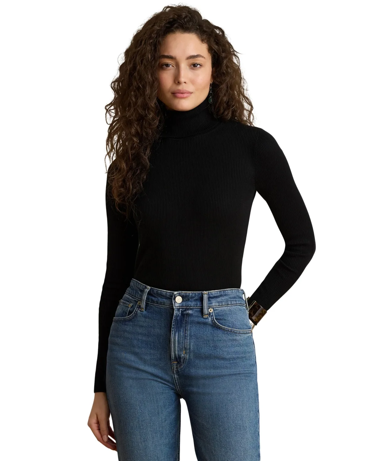 Ribbed Slim-Fit Cotton-Blend Turtleneck by Lauren Ralph Lauren