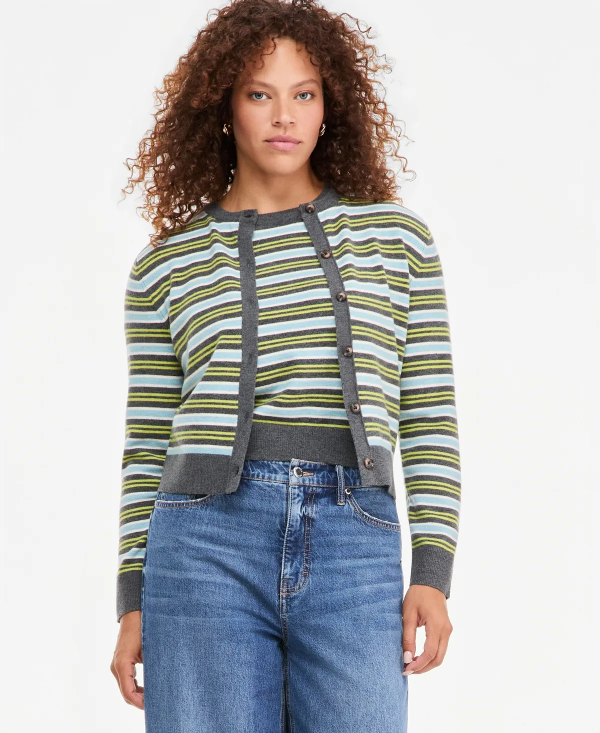 Long-Sleeve Crewneck Cora Cardigan by On 34th