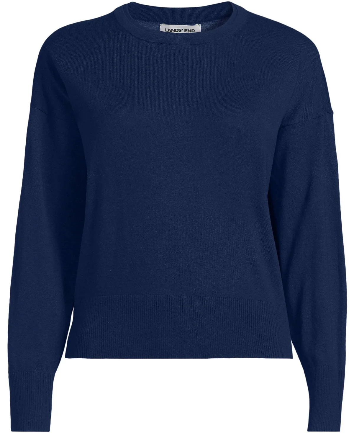 Drifter Lite Double Trim Crew Sweater by Lands' End