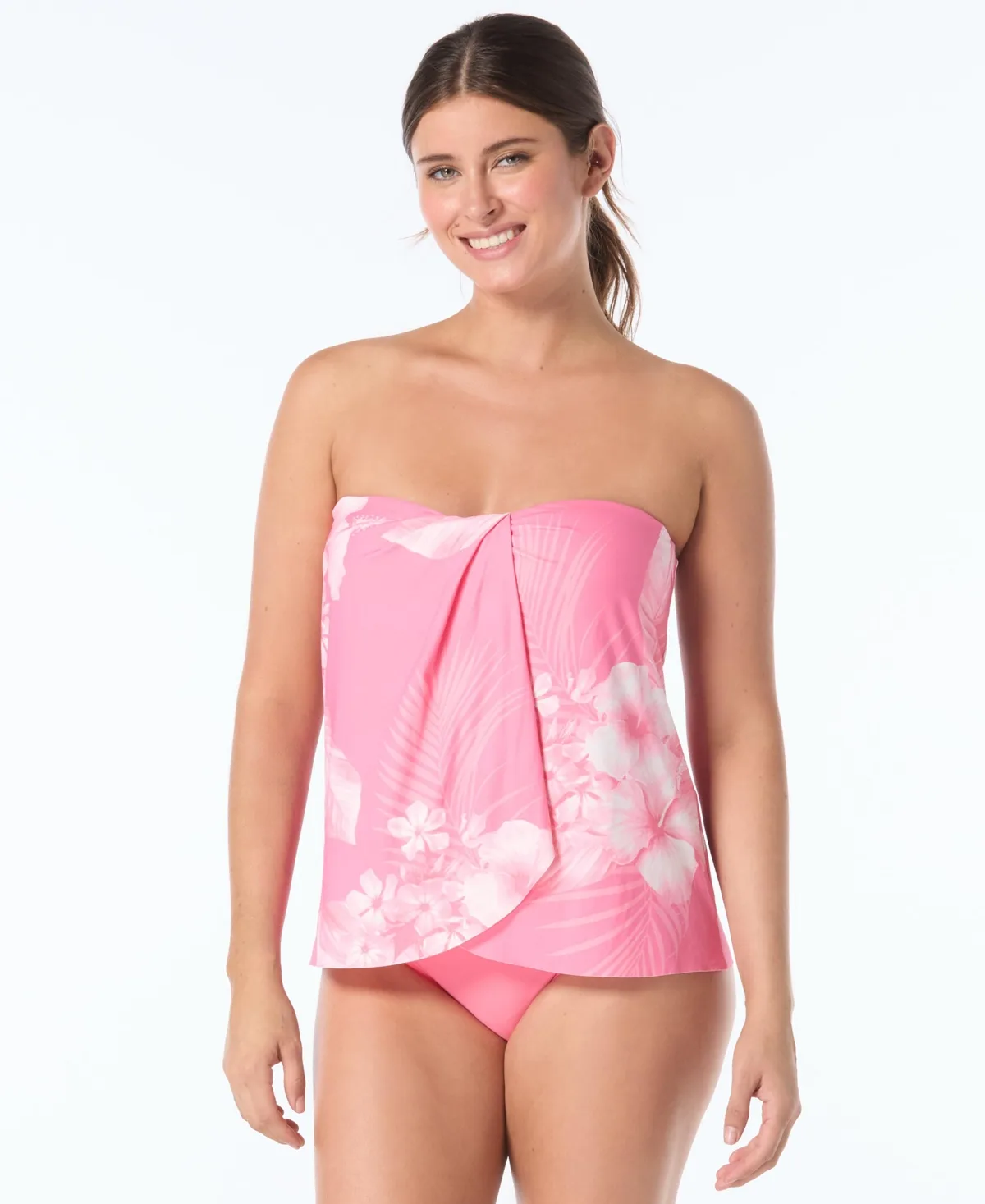 Bandeau Neck Contours Clarity Swim Tankini Top by Coco Reef