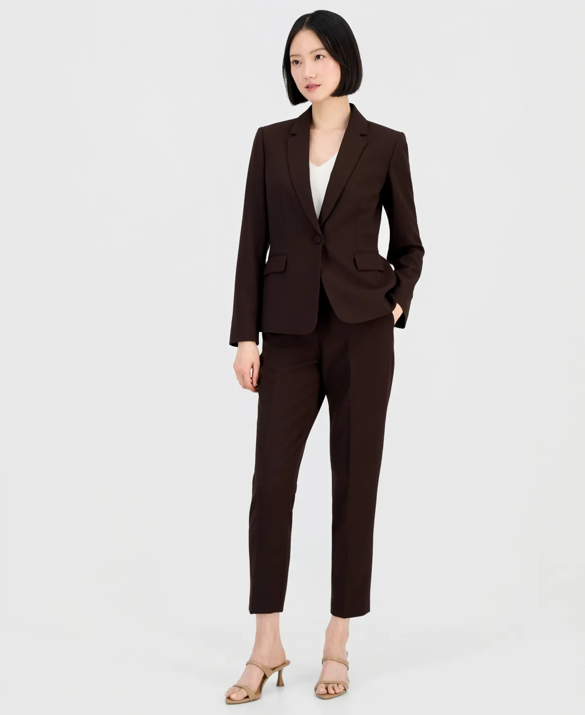 One-Button Pantsuit Set by Tahari Asl