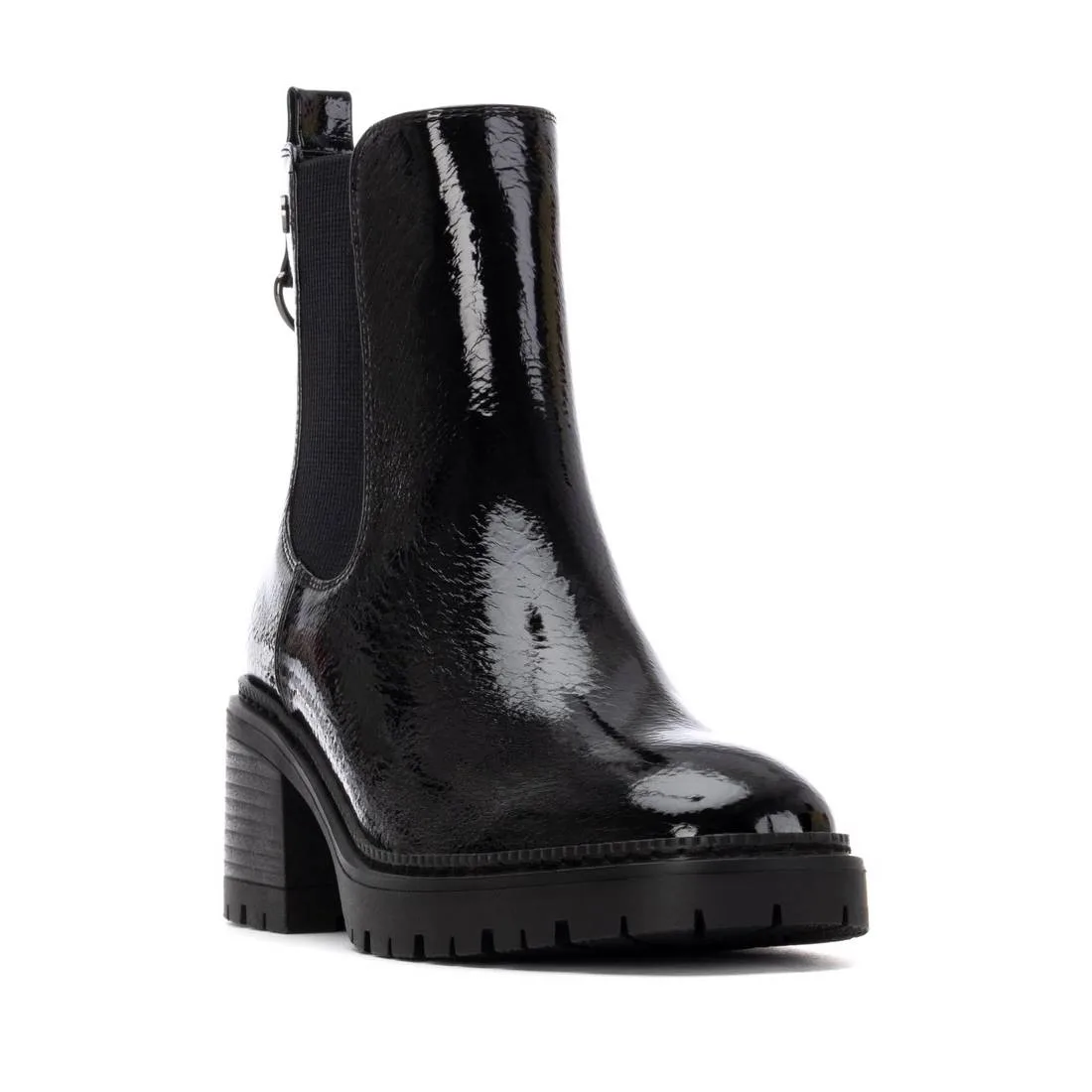 Patent Leather Heeled Chelsea Booties