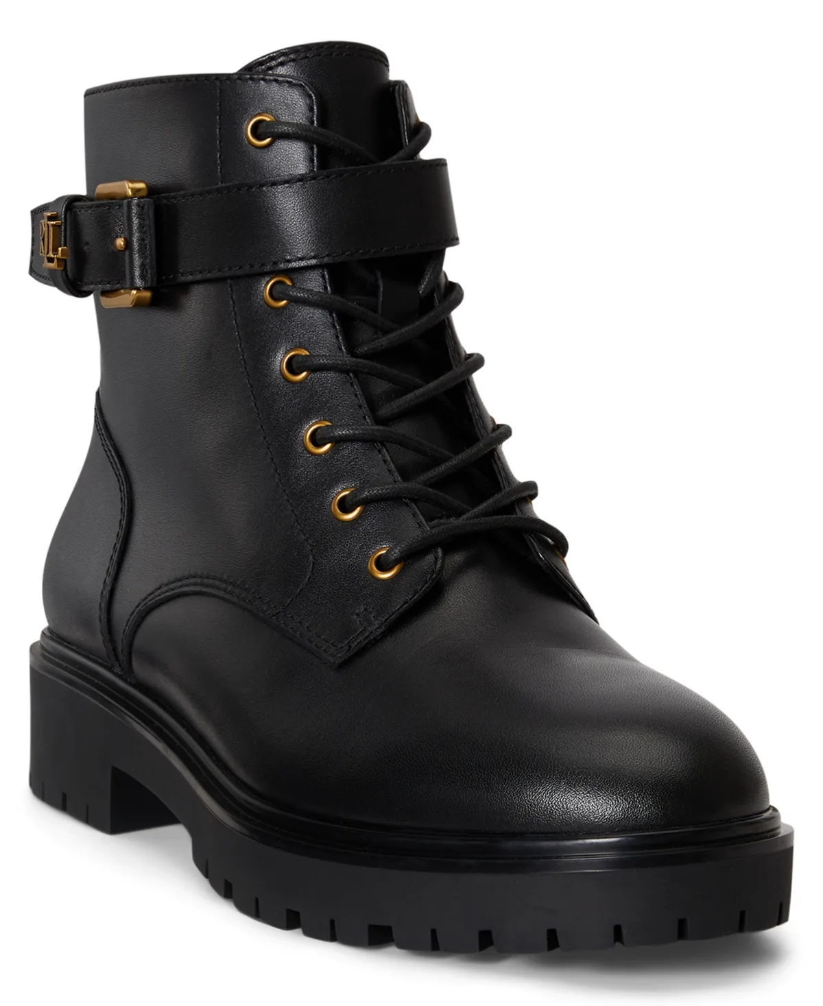 Allyson Logo Lace-Up Booties by Lauren Ralph Lauren