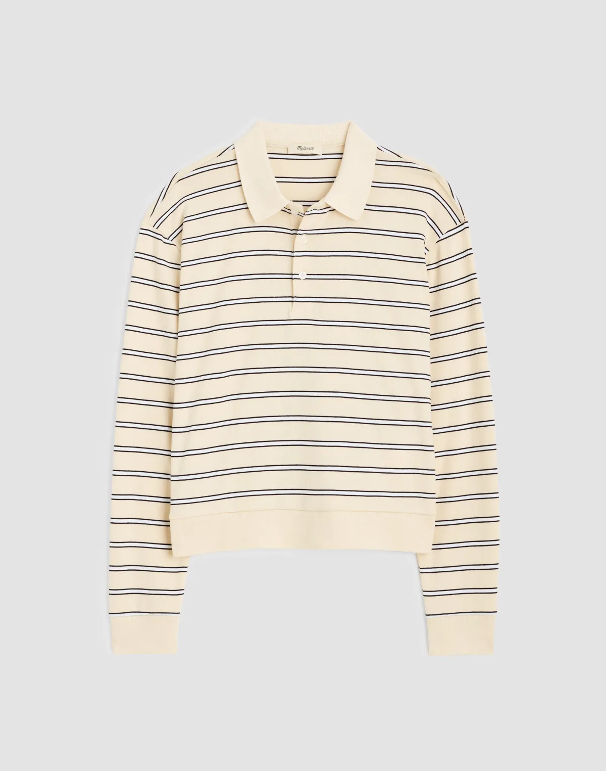 The Long-Sleeve Polo in Compact Cotton