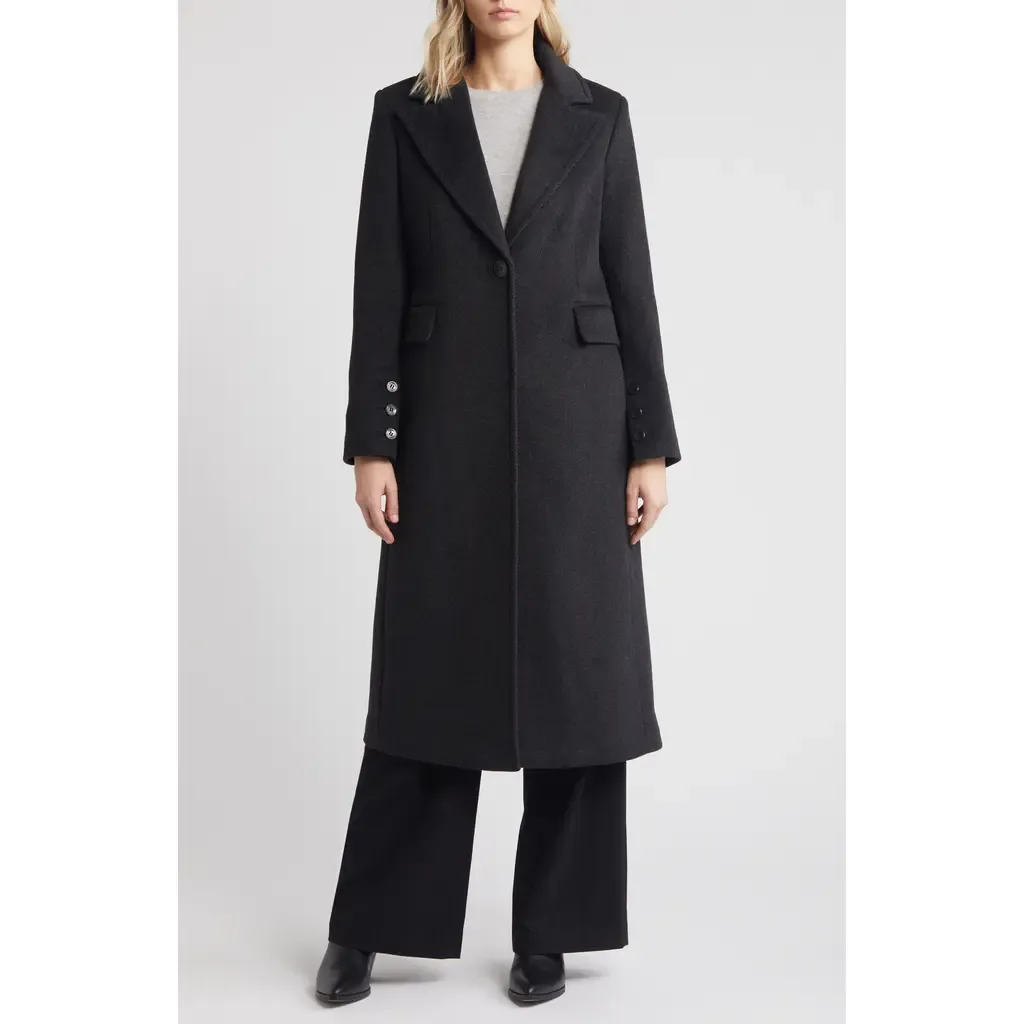 Single Breasted Twill Reefer Coat by Sam Edelman