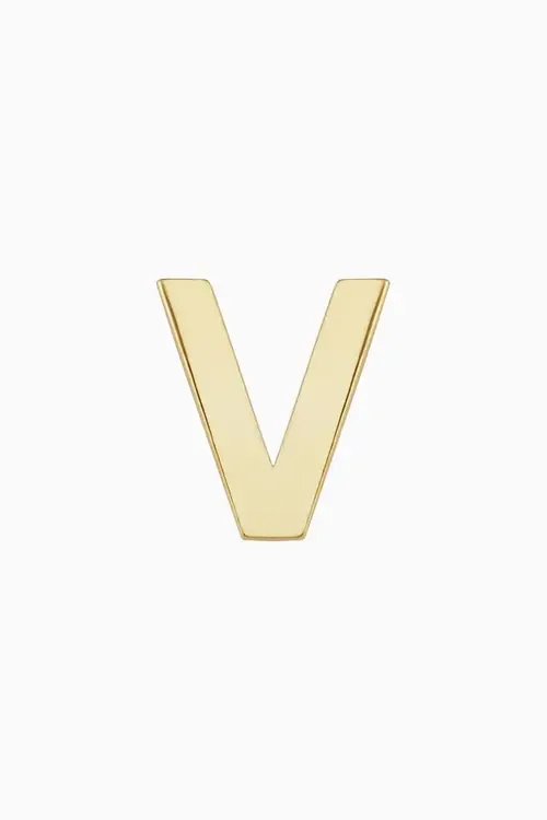 14K Gold Initial Reaction Single Stud