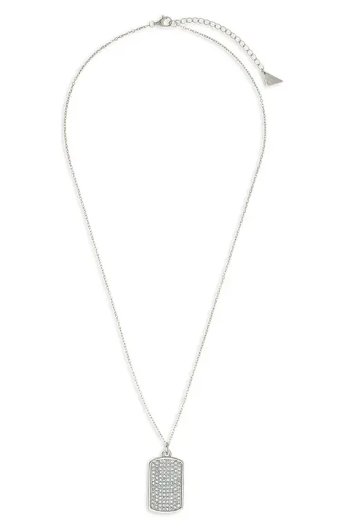 Pavé Cubic Zirconia Rectangle Pendant Necklace by Sterling Forever