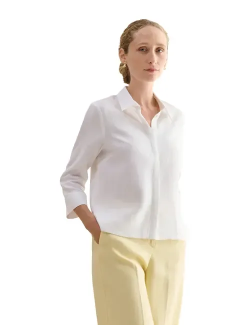 Nita 3/4 Sleeve Button Up Linen Shirt by HOBBS LONDON