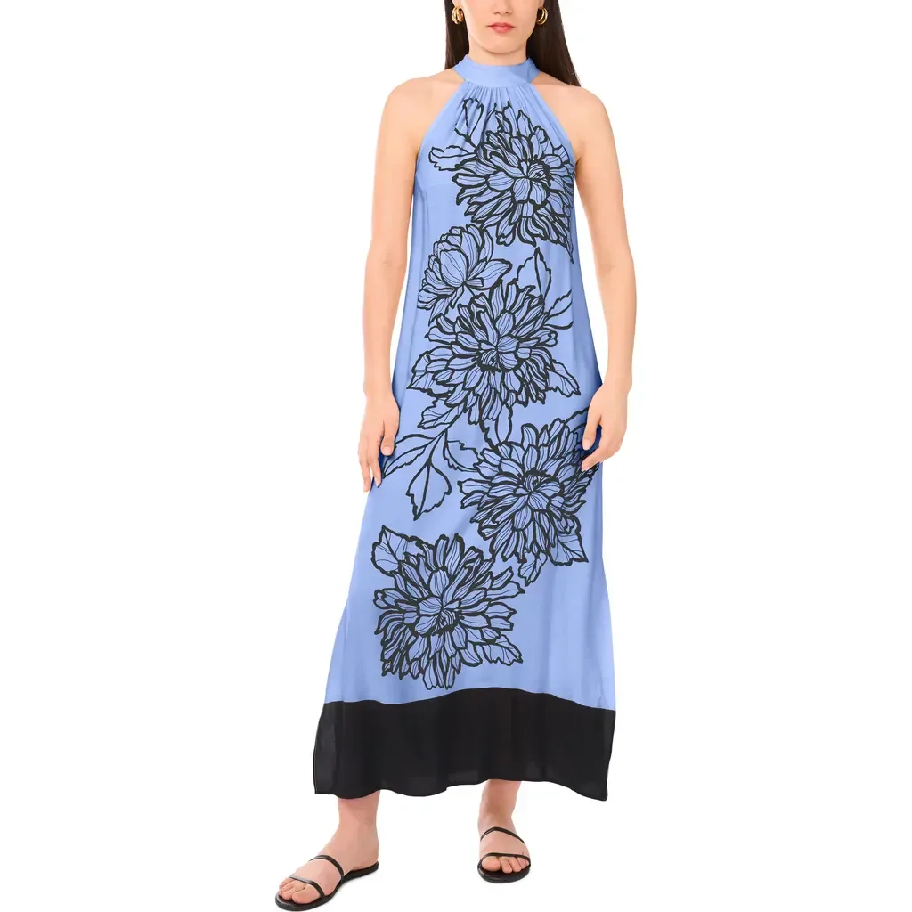 Placed Floral Challis Maxi Dress by Vince Camuto