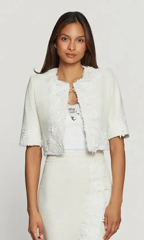 Nicco Lace Combo Tweed Jacket by Generation Love