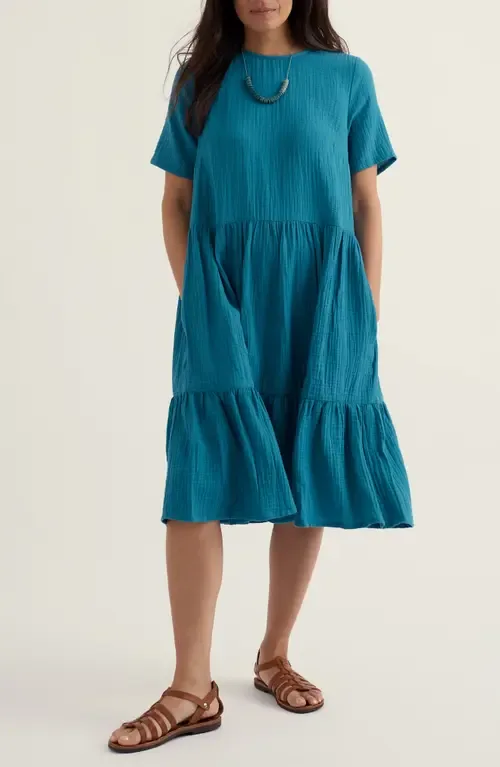 Pebble Comb Organic Cotton Double Gauze Dress by Seasalt Cornwall