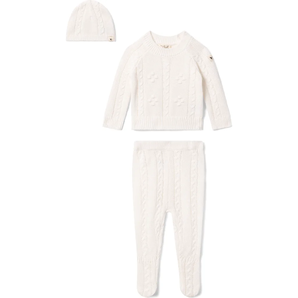 Braided Pointelle Knit Baby Set by Bebe Bella