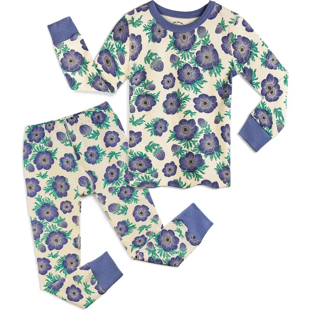 100% Organic Cotton Print Long Sleeve Snug Fit Pajamas by Mightly