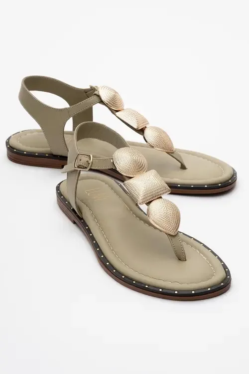 Giulia Leather Flat Sandal by Forever & Always Shoes