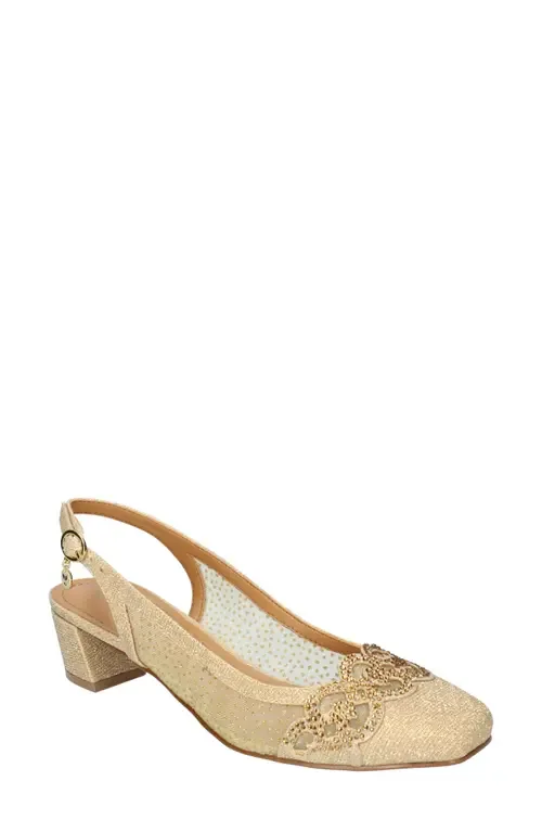 Faleece Crystal Embellished Slingback Pump by J. Reneé