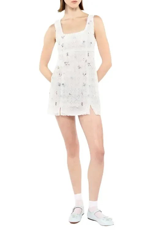 Embroidered Lacey Trellis Mini Dress by Anna Sui