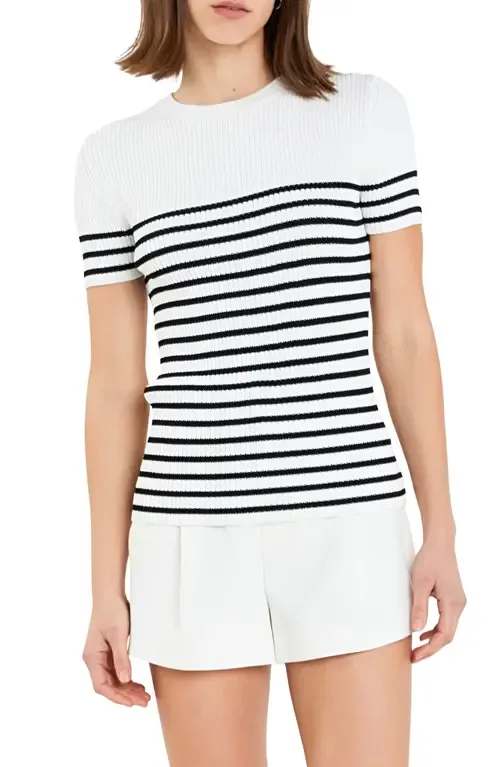Stripe Rib Sweater by English Factory